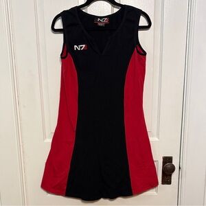 Mass Effect N7 Black and Red Sleeveless Dress Size L
